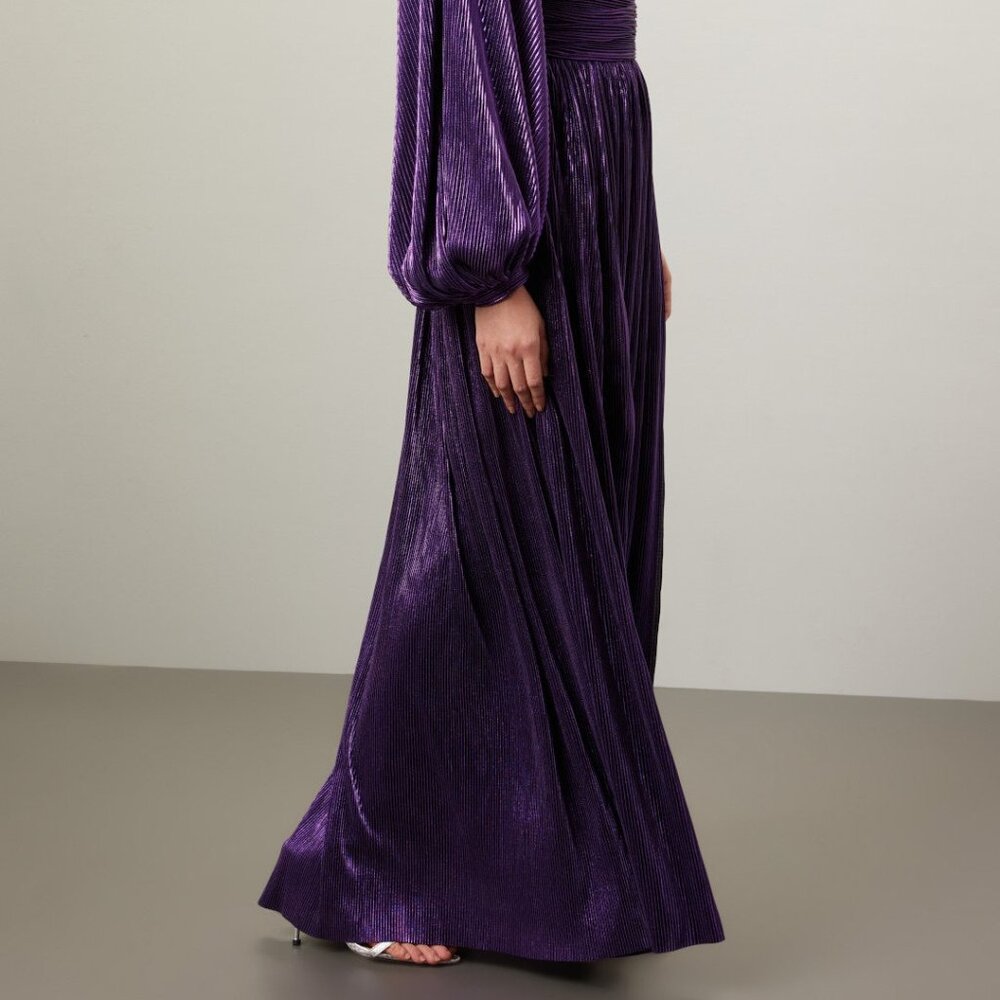 Bronx & Banco Purple Florence One Shoulder Maxi Grecian Gown, S (US 4) - Picture 6 of 15